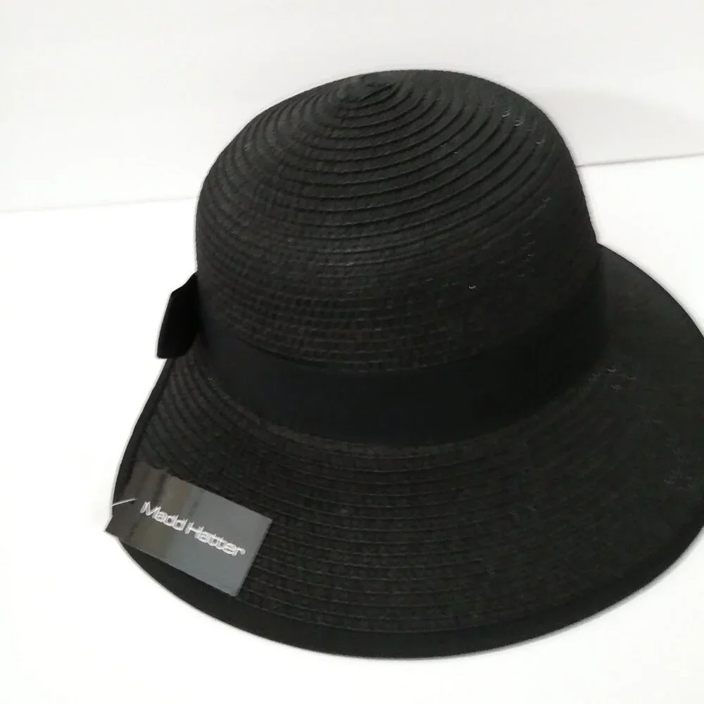 Madd Hatter Straw Black Hat - Picture 3 of 10